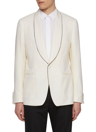 Main View - Click To Enlarge - LARDINI - Shawl Lapel Virgin Wool Blend Dinner Jacket