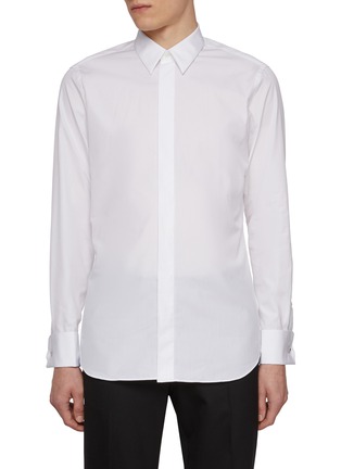 Main View - Click To Enlarge - LARDINI - Hidden Button Cotton Evening Shirt