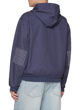 Back View - Click To Enlarge - NIKE - Sashiko Elbow Zip Up Cotton Hoodie