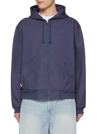 Main View - Click To Enlarge - NIKE - Sashiko Elbow Zip Up Cotton Hoodie