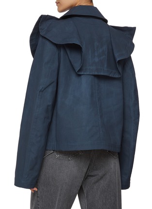 Back View - Click To Enlarge - JW ANDERSON - Layered Collar Cropped Cotton Trench Jacket