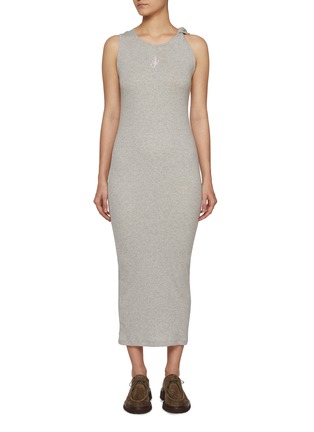 Main View - Click To Enlarge - JW ANDERSON - Embroidered Logo Twisted Strap Cotton Dress