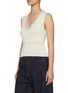 Detail View - Click To Enlarge - JW ANDERSON - Lace-Trim V-Neck Cotton Blend Vest