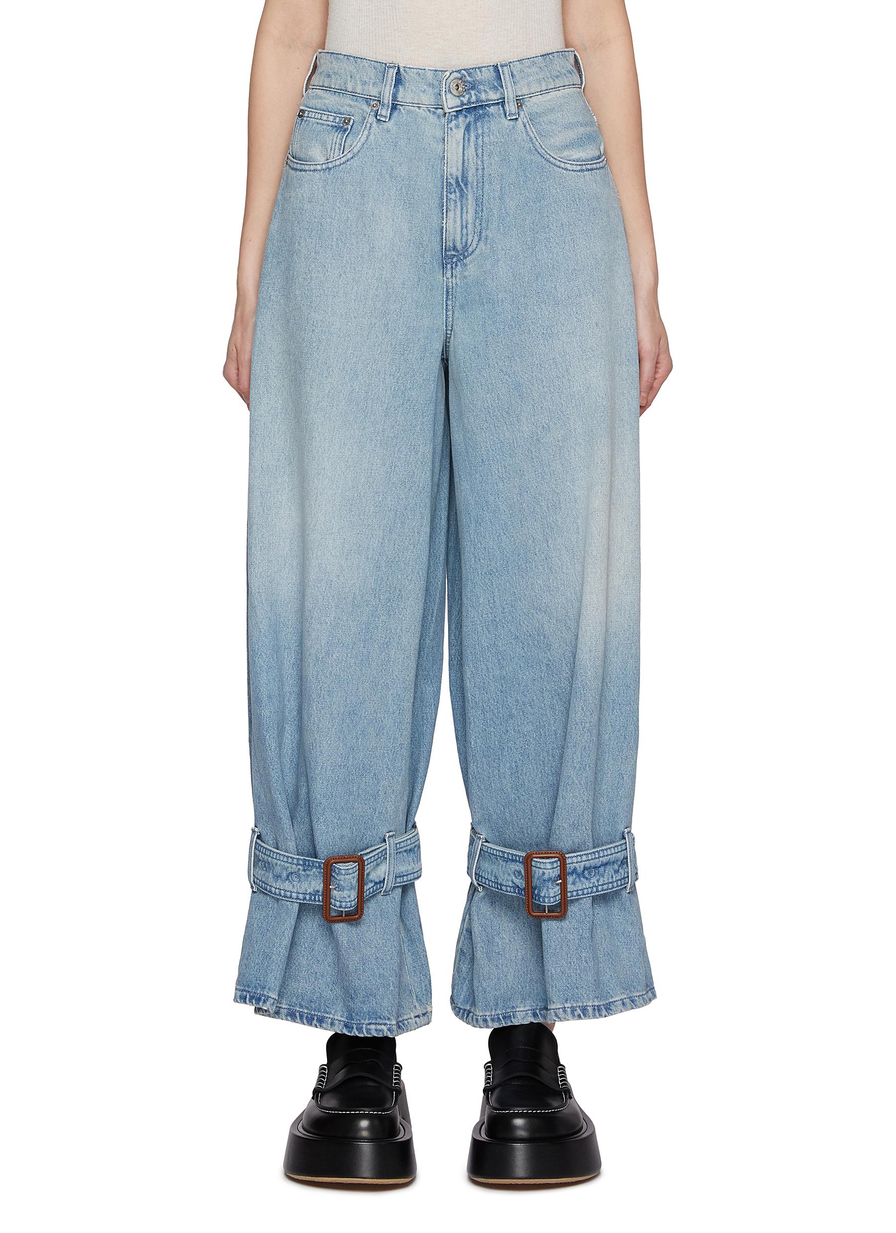 JW ANDERSON | Buckled Cuff Light Wash Jeans | Women | Lane