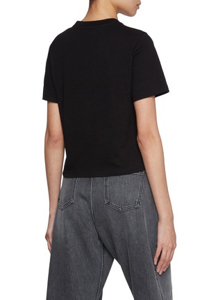 Back View - Click To Enlarge - JW ANDERSON - Embroidered Anchor Panelled Cotton T-Shirt