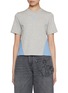 Main View - Click To Enlarge - JW ANDERSON - Two Tone Embroidered Anchor Panelled Cotton T-Shirt