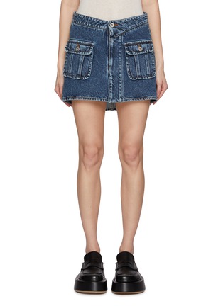 Main View - Click To Enlarge - JW ANDERSON - Patch Pocket Dark Wash Denim Mini Skirt