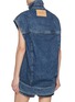 Back View - Click To Enlarge - JW ANDERSON - High Neck Sleeveless Dark Wash Wool Denim Jacket