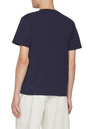 Back View - Click To Enlarge - FDMTL - Sashiko Logo Pocket Cotton T-Shirt