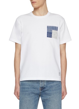 Main View - Click To Enlarge - FDMTL - Sashiko Logo Pocket Cotton T-Shirt