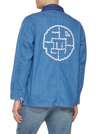 Back View - Click To Enlarge - FDMTL - Contrast Quad Pocket Denim Shirt Jacket