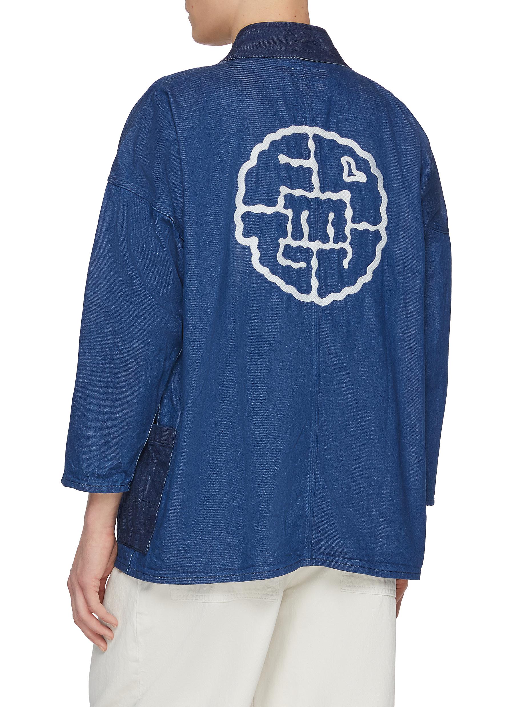 Contrast Print Cotton Haori Jacket - Thumbnail 3
