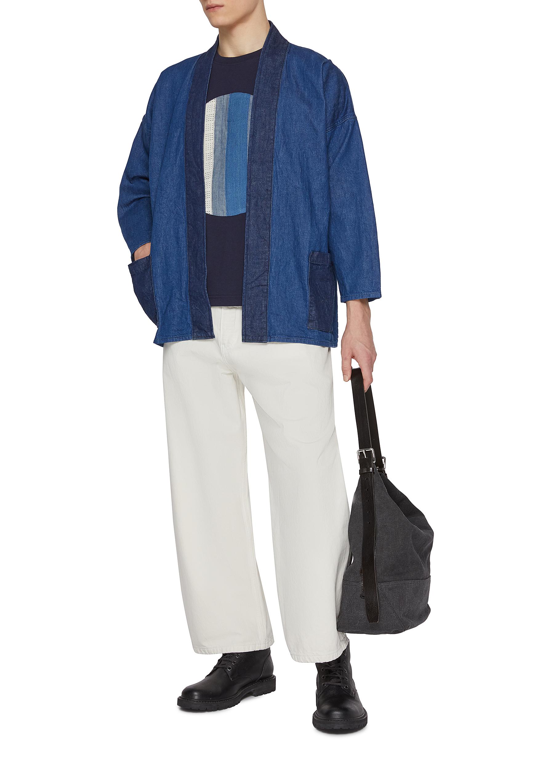 Contrast Print Cotton Haori Jacket - Thumbnail 2