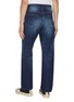 Back View - Click To Enlarge - FDMTL - Sashiko Distressed Dark Wash Jeans