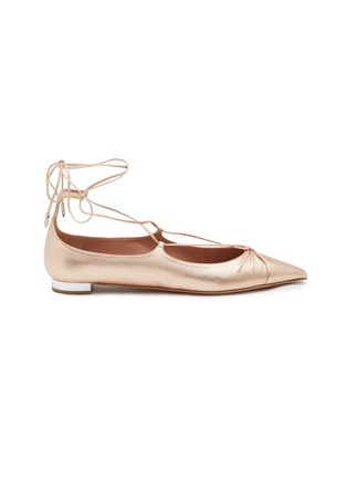 Main View - Click To Enlarge - AQUAZZURA - Gabi Skimmer Leather Flats