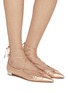 Figure View - Click To Enlarge - AQUAZZURA - Gabi Skimmer Leather Flats