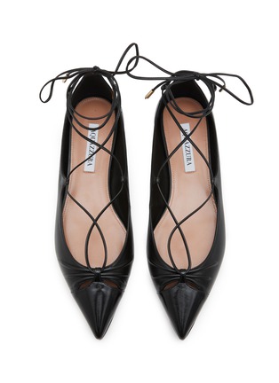 Detail View - Click To Enlarge - AQUAZZURA - Gabi Skimmer Leather Flats