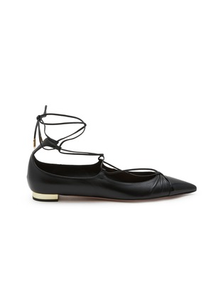 Main View - Click To Enlarge - AQUAZZURA - Gabi Skimmer Leather Flats