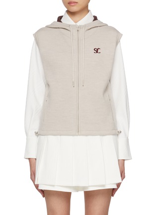 Main View - Click To Enlarge - SOUTHCAPE - Hooded Zip Up Knit Gilet