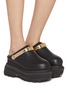 Figure View - Click To Enlarge - SACAI - Sabot Leather Wedges