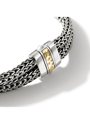  - JOHN HARDY - Classic Chain Hammered 18K Gold Sterling Silver Double Row Bracelet — Size US BG