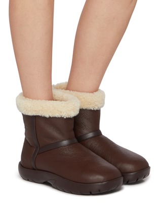 Figure View - Click To Enlarge - BOTTEGA VENETA - Merinos Aviator Shearling Ankle Boots