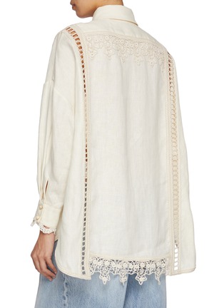Back View - Click To Enlarge - ZIMMERMANN - Illuminate Embroidered Linen Cotton Shirt
