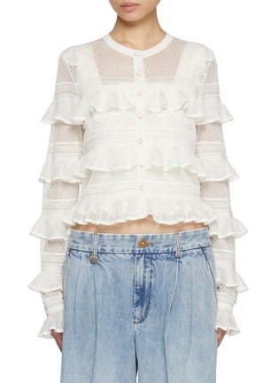 Main View - Click To Enlarge - ZIMMERMANN - Illuminate Lace Frill Cardigan