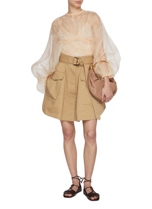 Figure View - Click To Enlarge - ZIMMERMANN - Illuminate Cargo Cotton Mini Skirt