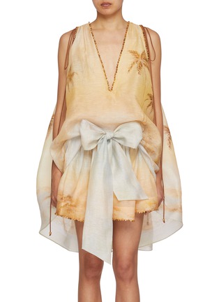 Main View - Click To Enlarge - ZIMMERMANN - Silk Linen Mini Dress