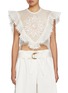Main View - Click To Enlarge - ZIMMERMANN - Embroidered Linen Silk Waterfall Top
