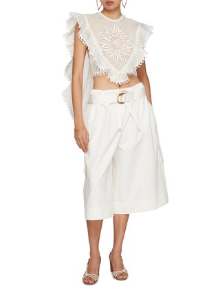 Figure View - Click To Enlarge - ZIMMERMANN - Embroidered Linen Silk Waterfall Top