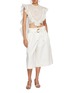Figure View - Click To Enlarge - ZIMMERMANN - Embroidered Linen Silk Waterfall Top