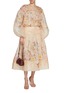 Figure View - Click To Enlarge - ZIMMERMANN - Illuminate Floral Linen Silk Midi Skirt