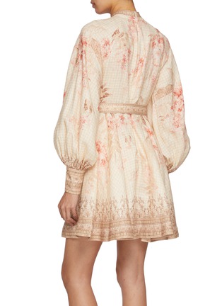 Back View - Click To Enlarge - ZIMMERMANN - Illuminate Buttoned Linen Mini Dress