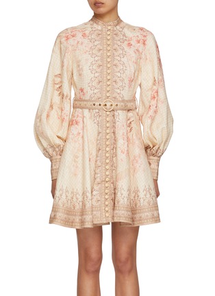 Main View - Click To Enlarge - ZIMMERMANN - Illuminate Buttoned Linen Mini Dress