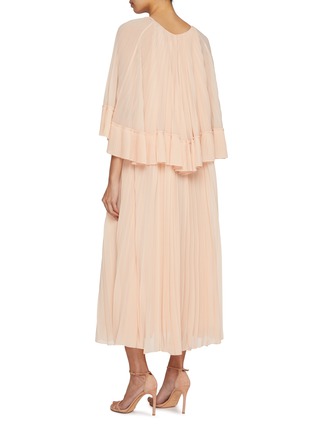 Back View - Click To Enlarge - ZIMMERMANN - Illuminate Pleated Cape Maxi Dress