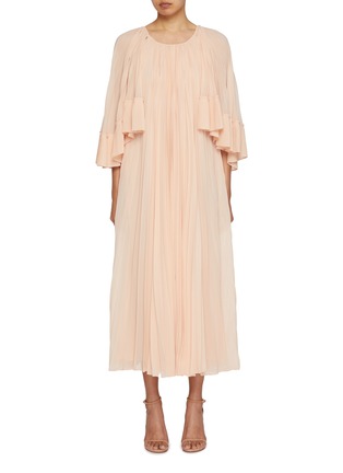 Main View - Click To Enlarge - ZIMMERMANN - Illuminate Pleated Cape Maxi Dress