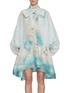 Main View - Click To Enlarge - ZIMMERMANN - Illuminate Bow Detail Linen Silk Mini Dress