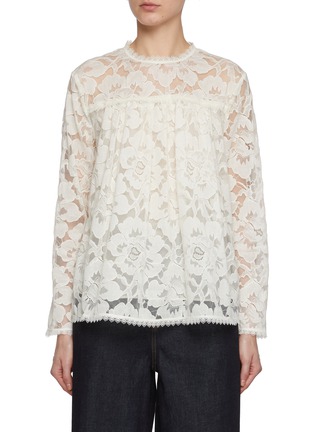 Main View - Click To Enlarge - ZIMMERMANN - Illuminate Lace Cotton Blend Top