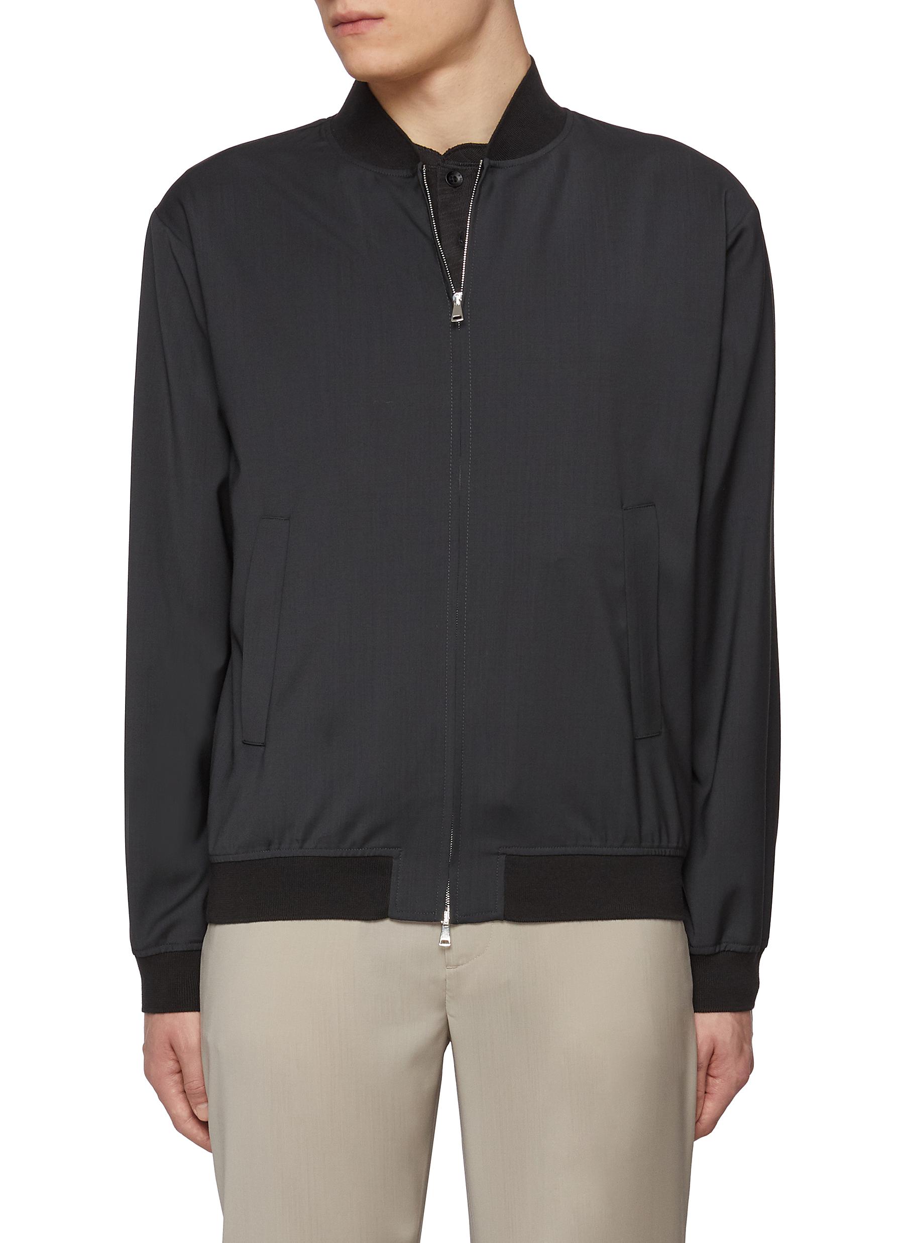BARENA | Full Zip Tropical Virgin Wool Bomber Jacket | Men BARENA | Full Zip Tropical Virgin Wool Bomber Jacket | Men