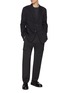 Figure View - Click To Enlarge - BARENA - Siroco Notch Lapel Striped Linen Cotton Blazer