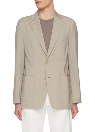 Main View - Click To Enlarge - BARENA - Notch Lapel Patch Pocket Virgin Wool Blazer