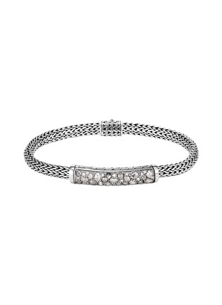 Main View - Click To Enlarge - JOHN HARDY - Classic Silver Diamond Pusher Clasp Bracelet — Size UM