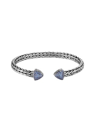 Main View - Click To Enlarge - JOHN HARDY - Classic Chain Sapphire Sterling Silver Slim Flex Cuff — Size S-M