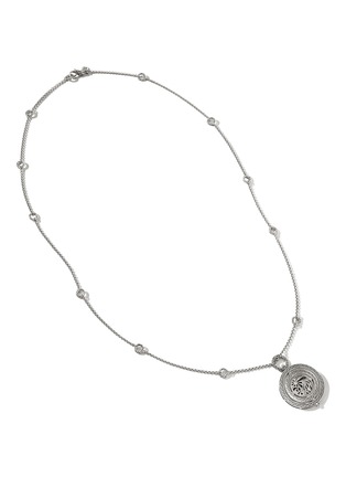 Detail View - Click To Enlarge - JOHN HARDY - Moon Door Blue Topaz Sterling Silver Rolo Chain Necklace — Size 28-30