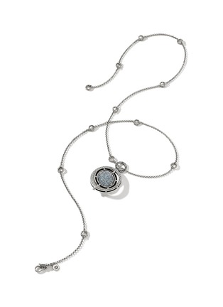 Detail View - Click To Enlarge - JOHN HARDY - Moon Door Blue Topaz Sterling Silver Rolo Chain Necklace — Size 28-30