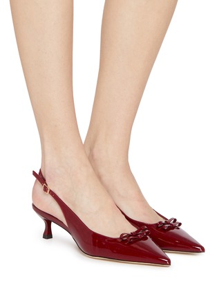 Figure View - Click To Enlarge - PEDDER RED - Lily 50 Leather Slingbacks Pumps