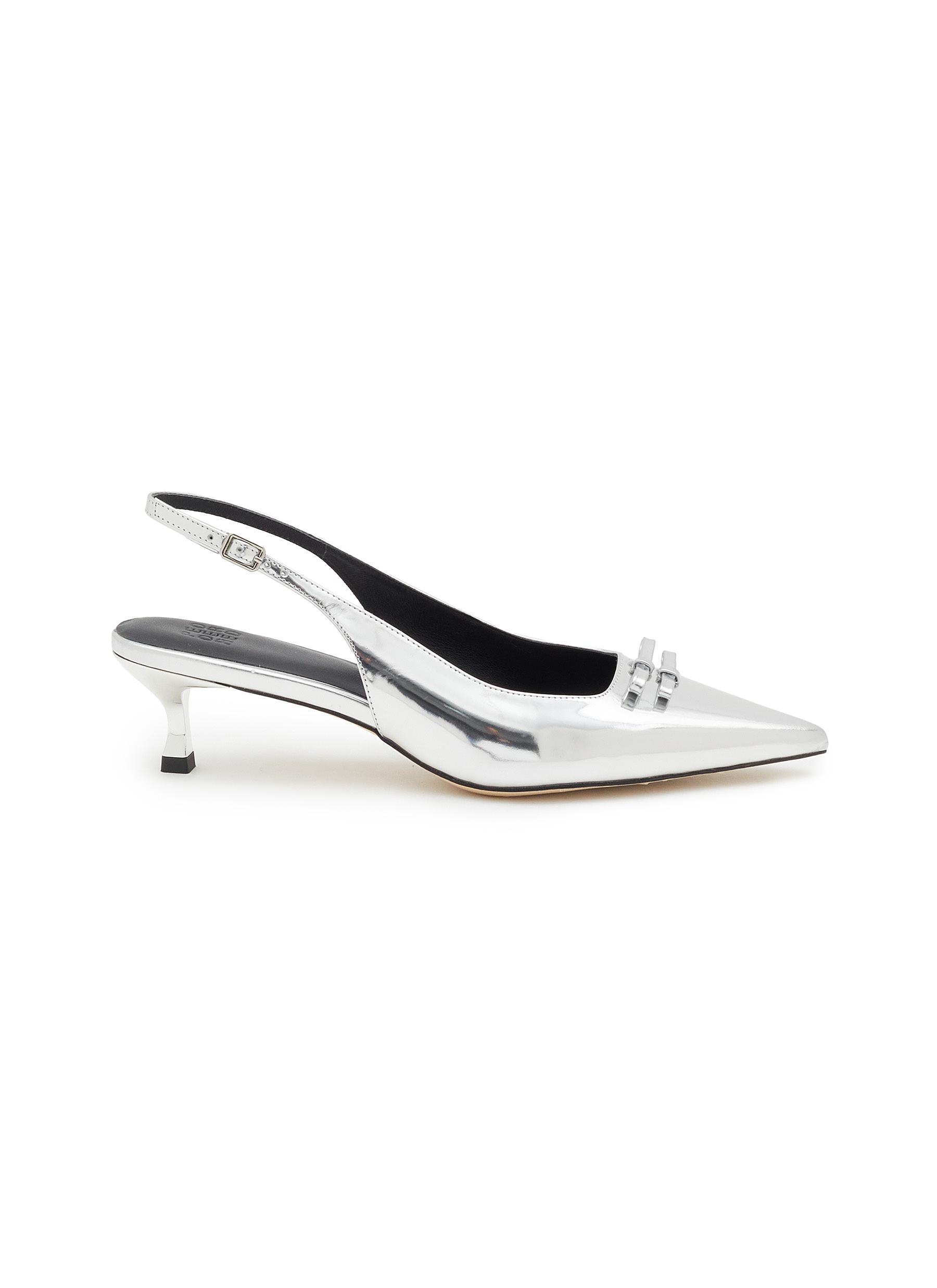 PEDDER RED | Lily 50 Leather Slingbacks Pumps | Women | Lane