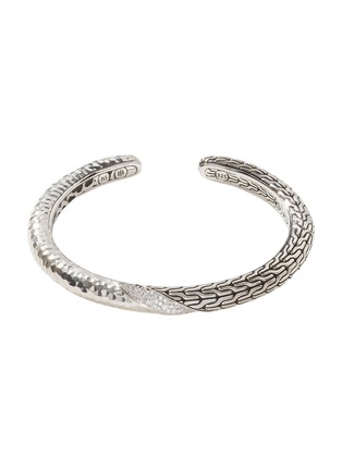 Main View - Click To Enlarge - JOHN HARDY - Classic Chain Sterling Silver Diamond Pavé Hammered Twisted Cuff — Size M